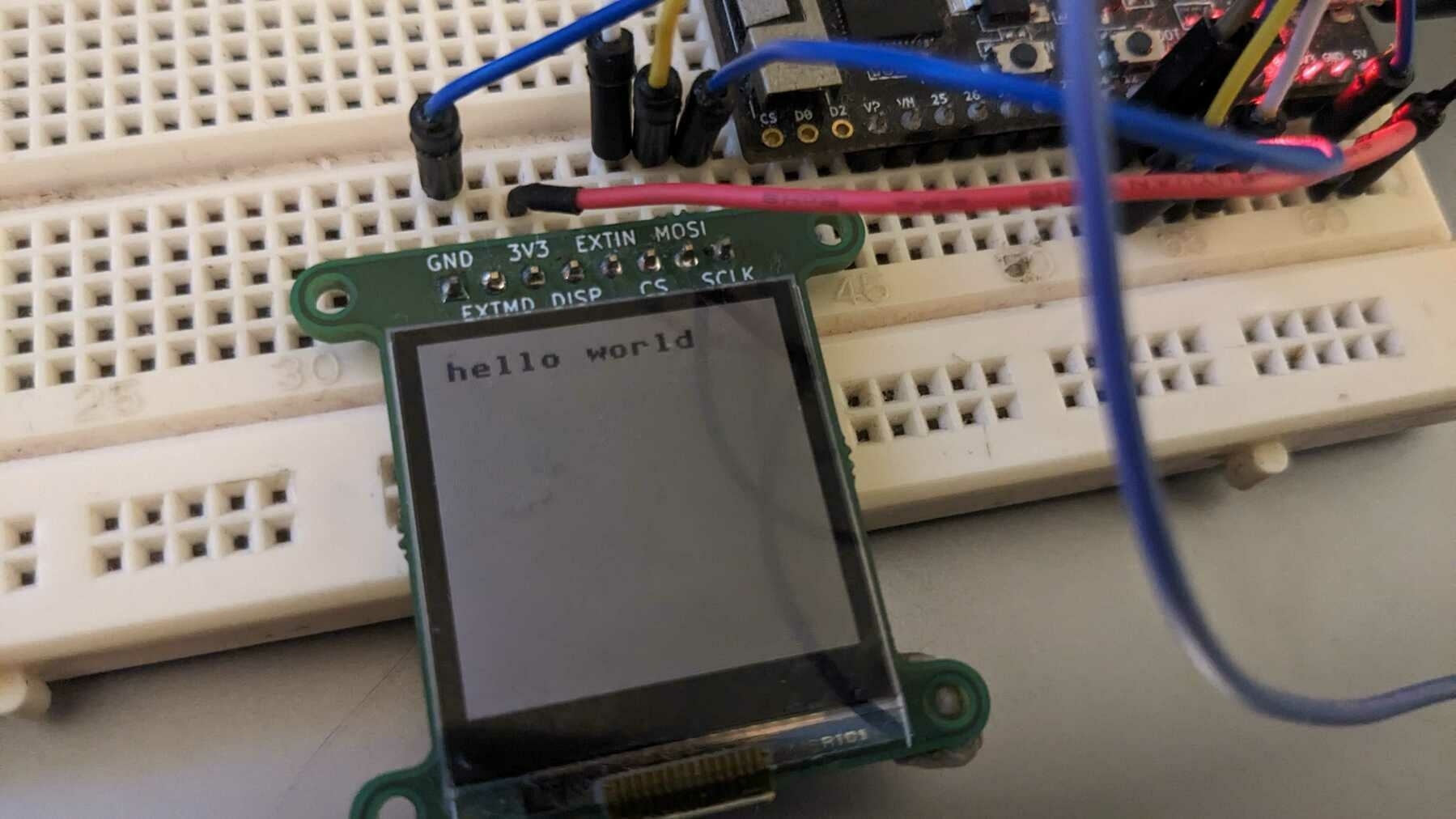 prototype pcb with sharp memory LCD